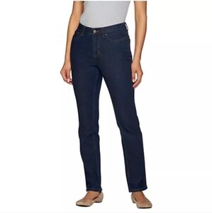 Denim & Co. "How Slimming" Petite Denim Straight Leg Jeans 22 WP